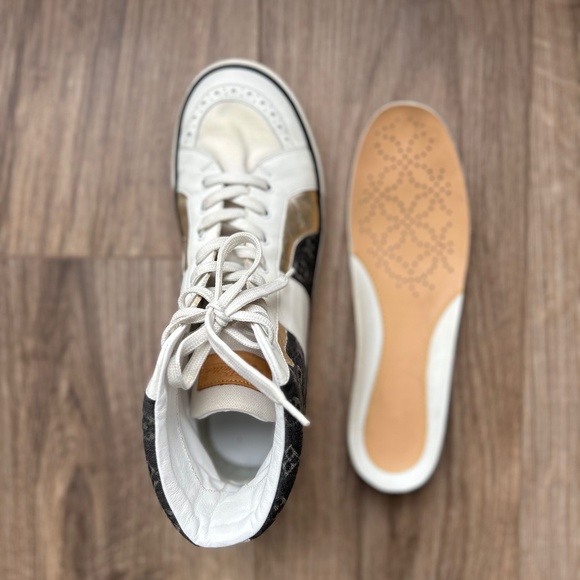 Louis Vuitton Black Denim + Leather High Top Sneakers | 38 - Picture 6 of 16